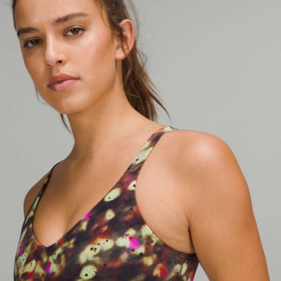 LULULEMON NWT ALIGN TANK TOP SOFT FOCUS SPLATTER GREEN MULTI PRINT 2 4 6 - Picture 2 of 9